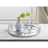 Accent Plus Silver Circles Mirrored Tray
