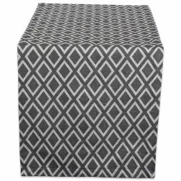 DII Black & White Diamond Table Runner 14X72